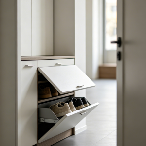 Modern Flip Lid Shoe Storage Cabinet
